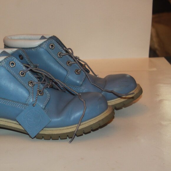 Vintage Timberland Women's Hiking Boots Light Blue Size 9 1/2 - Picture 2 of 5